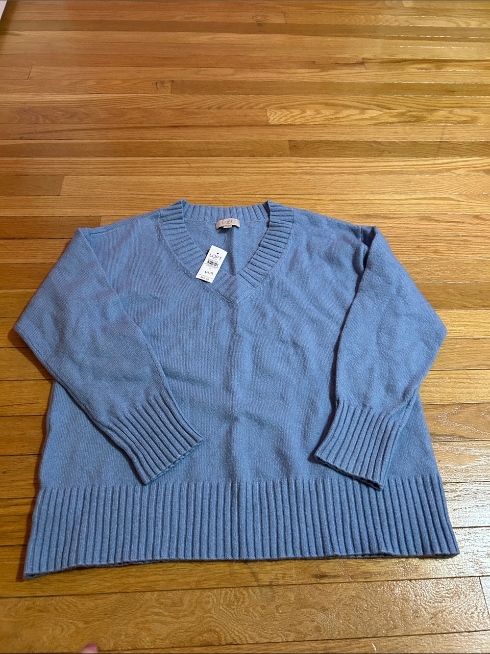 LOFT  Light Blue V-Neck Sweater